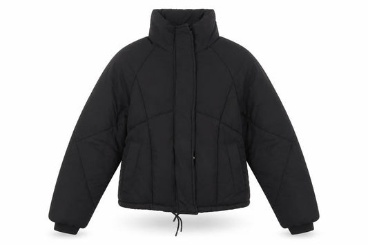 Topshop Women's Black Size 8 Cropped Puffer Jacket