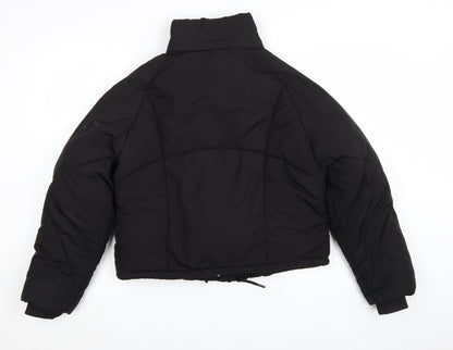 Topshop Women's Black Size 8 Cropped Puffer Jacket