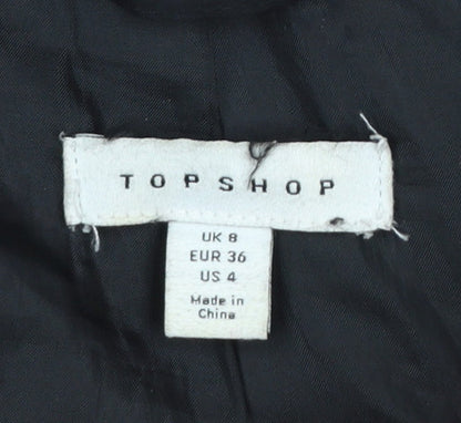 Topshop Women's Black Size 8 Cropped Puffer Jacket