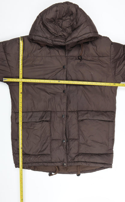 Iets Frans Womens Brown Long Puffer Jacket Hooded Size M