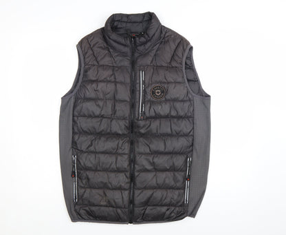Zavetti Canada Men's Black L Puffer Waistcoat Vest Lined Zip Outdoor