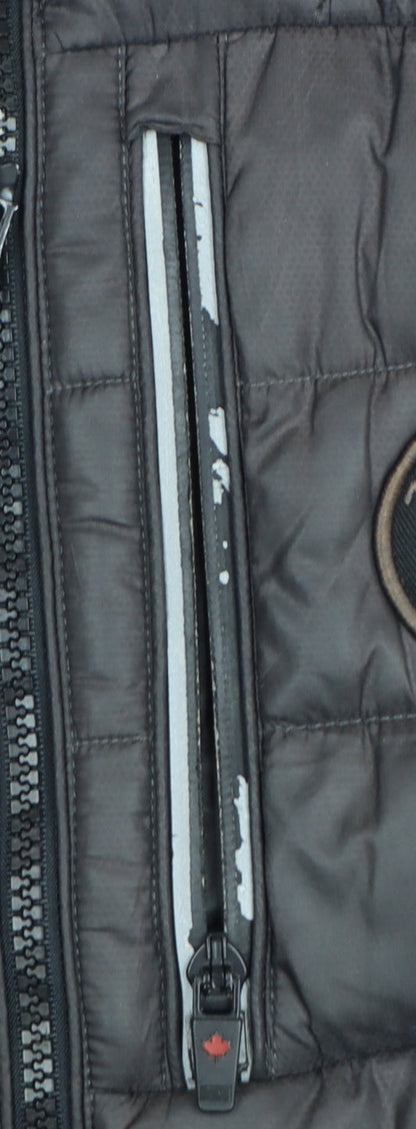 Zavetti Canada Men's Black L Puffer Waistcoat Vest Lined Zip Outdoor