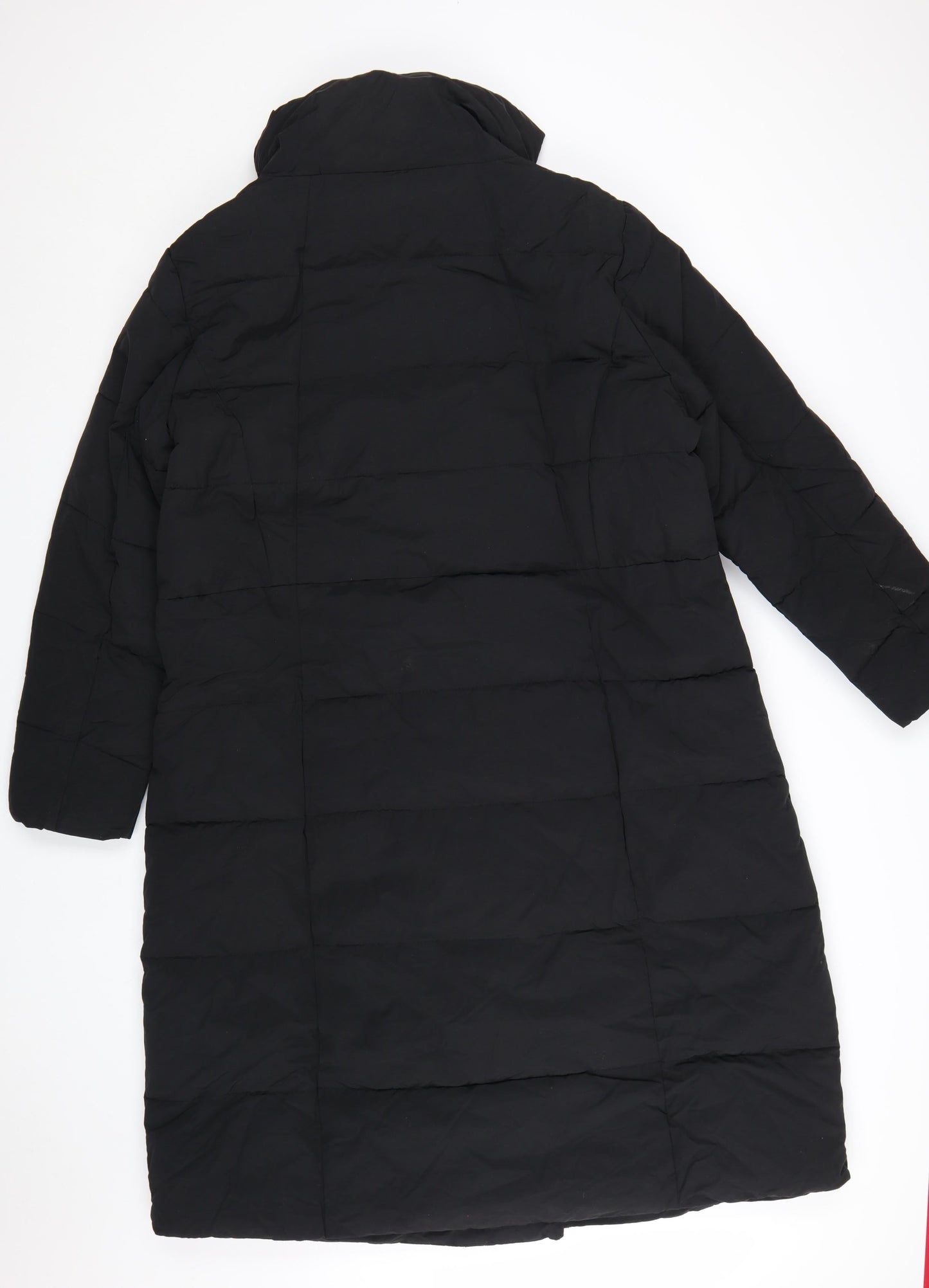 Next Women’s Black Long Puffer Coat Size 20 Winter Zip Jacket