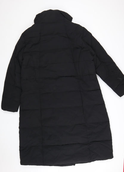 Next Women’s Black Long Puffer Coat Size 20 Winter Zip Jacket