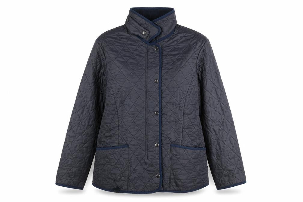 Barbour Women's Blue Quilted Mid-Length Jacket Size 14
