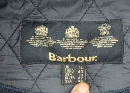 Barbour Women's Blue Quilted Mid-Length Jacket Size 14