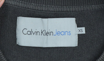 Calvin Klein Jeans Womens Black XS Crew Neck Pullover Sweatshirt