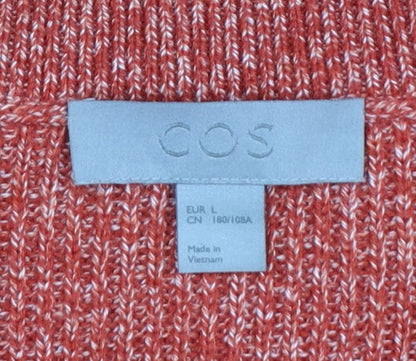 COS Men's Red Cotton Knit Crew Neck Jumper Size L
