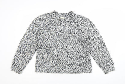 Whistles Women's Grey Chunky-Knit Wool Blend Jumper Size 8