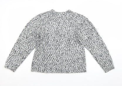 Whistles Women's Grey Chunky-Knit Wool Blend Jumper Size 8