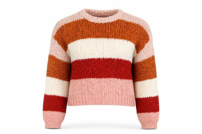 New Look Womens Multicoloured Chunky Knit Striped Jumper Size S