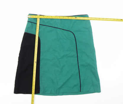 Topshop Women’s Green A-Line Knee Length Skirt Size 12