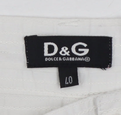 Dolce & Gabbana Women White Cotton Straight Trousers Size 12