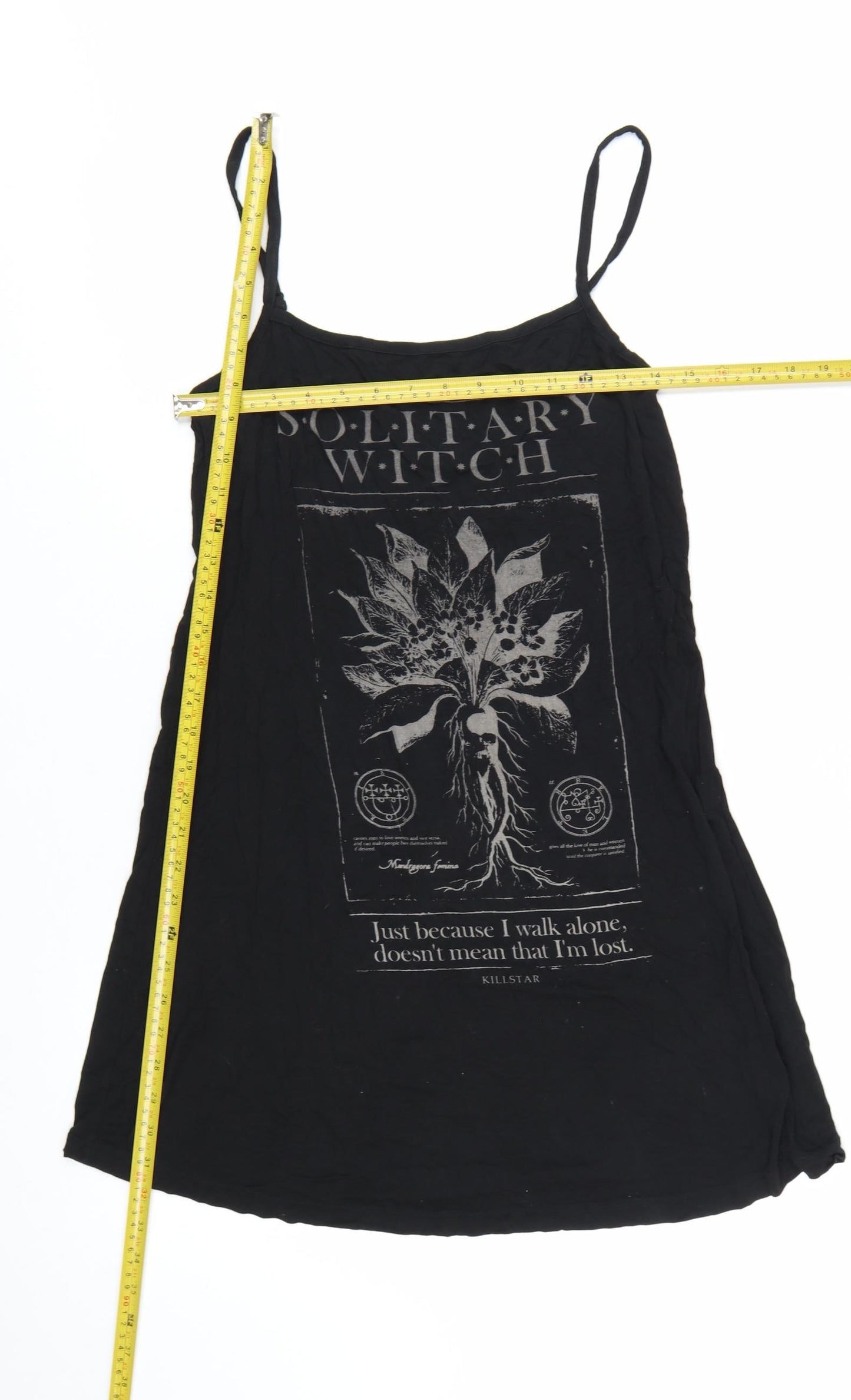 Killstar Women's Black Solitary Witch Slip Dress Size S Gothic Cami