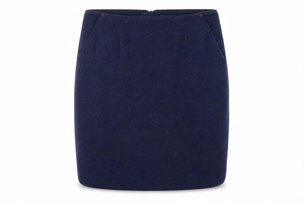 Joules Women's Blue Tweed Knee Length Pencil Skirt UK 10