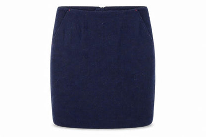 Joules Women's Blue Tweed Knee Length Pencil Skirt UK 10