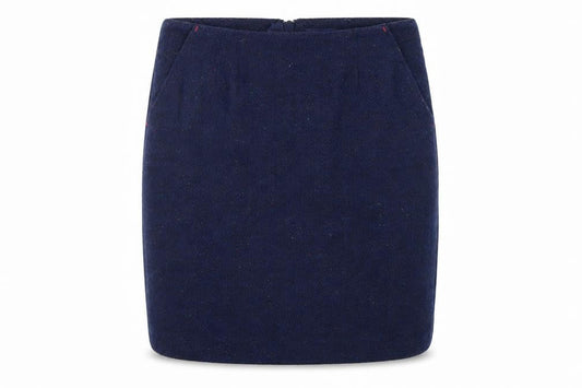 Joules Women's Blue Tweed Knee Length Pencil Skirt UK 10