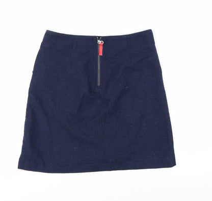 Joules Women's Blue Tweed Knee Length Pencil Skirt UK 10