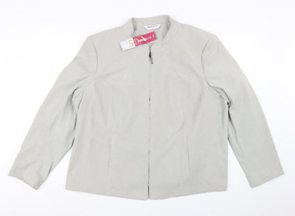 bonmarché Women’s Grey Suede Look Zip Jacket Size 24 Plus