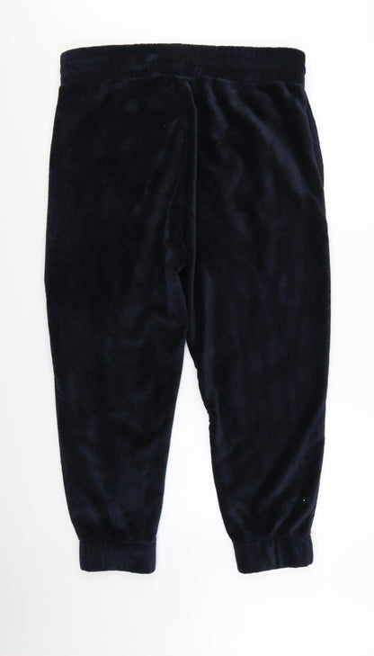 ASOS DESIGN Womens Blue Velour Jogger Trousers XL Soft Cozy Casual