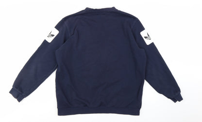 Adidas Women Navy Blue XL Pullover Sweatshirt with Graphic Print