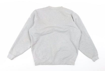 Adidas Men’s Grey Pullover Sweatshirt L Regular Fit Crew Neck