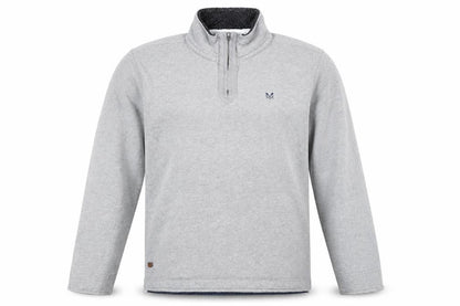 Crew Clothing Co. Mens Grey 1/4 Zip Sweatshirt Size L Regular Fit