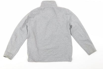 Crew Clothing Co. Mens Grey 1/4 Zip Sweatshirt Size L Regular Fit