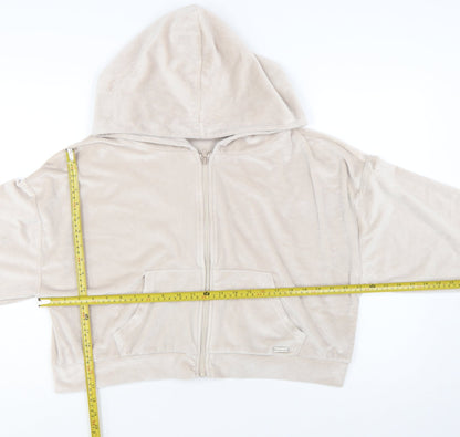 Boux Avenue Women’s Beige Velour Full Zip Hoodie UK 18
