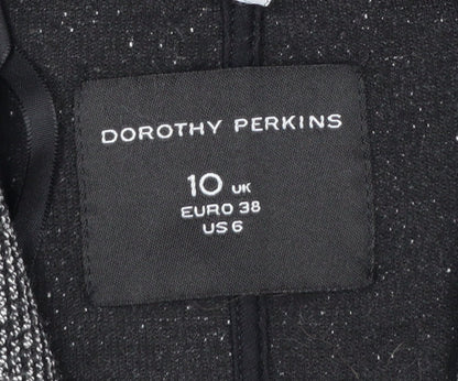 Dorothy Perkins Women Grey Herringbone Tweed Shawl Blazer UK 10