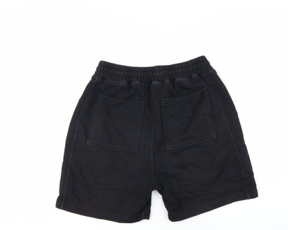 Represent Mens Black Sweat Shorts S Elastic Waist Casual