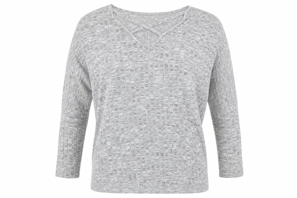 Lipsy Women Grey Long Sleeve V-Neck Jersey Top Size 12