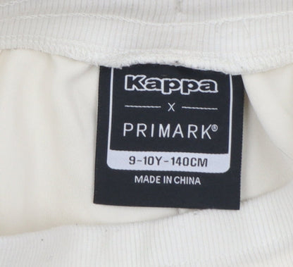 Kappa x Primark Girls Ivory Jogger Trousers 9-10 Years Elastic Waist
