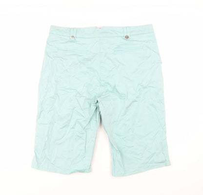 Marks and Spencer Women’s Green Bermuda Shorts Size 16 Stretch Cotton