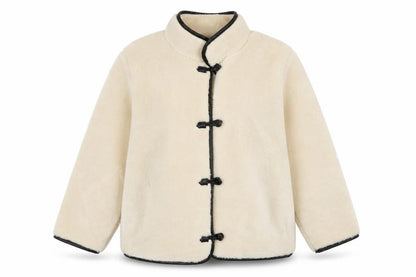 H&M Women’s Ivory Faux Fur Jacket Size 18 Classic Mid-Length