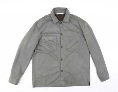 ZARA Men's Grey Casual Cotton Twill Button Jacket M