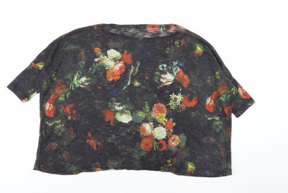 River Island Women's Multicoloured Floral Relaxed Pullover Jumper Size 8