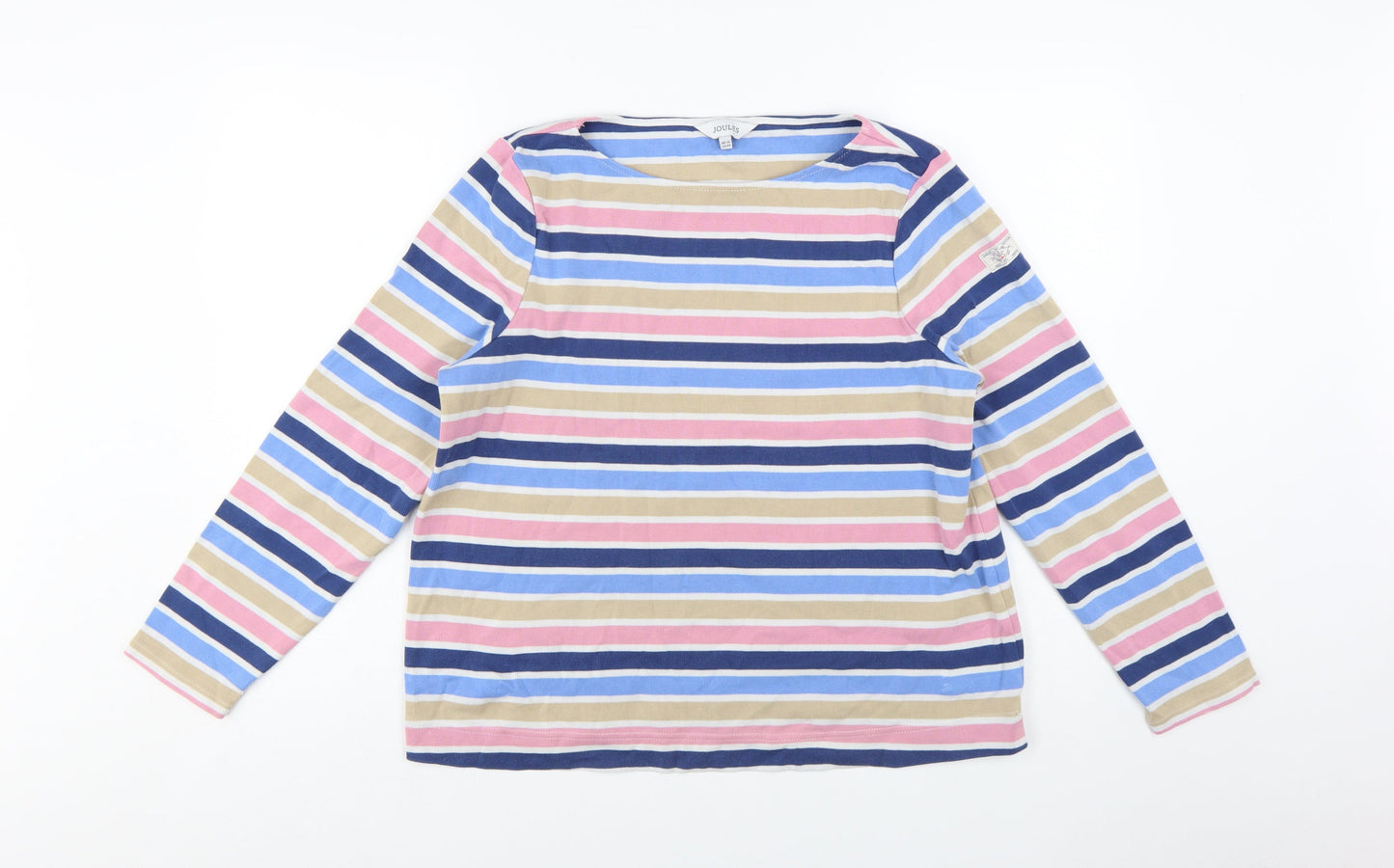 Joules Womens Multicoloured Striped Cotton Long Sleeve T-Shirt UK 16