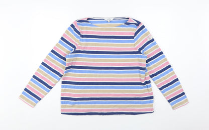 Joules Womens Multicoloured Striped Cotton Long Sleeve T-Shirt UK 16
