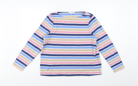 Joules Womens Multicoloured Striped Cotton Long Sleeve T-Shirt UK 16