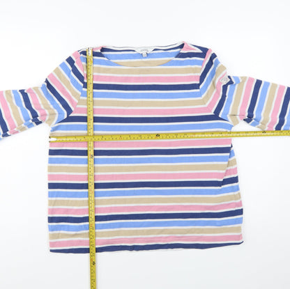 Joules Womens Multicoloured Striped Cotton Long Sleeve T-Shirt UK 16
