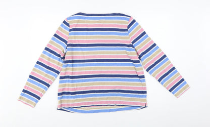 Joules Womens Multicoloured Striped Cotton Long Sleeve T-Shirt UK 16