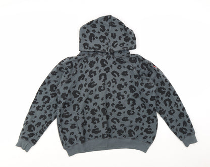 Scamp & Dude Women Grey Black Animal Print Pullover Hoodie Small