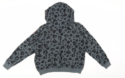 Scamp & Dude Women Grey Black Animal Print Pullover Hoodie Small