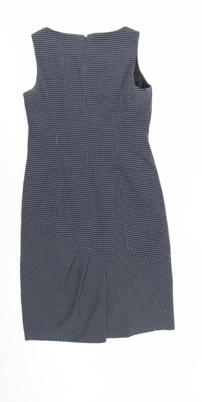 Jasper Conran Women's Blue Geometric Sheath Dress Size 12