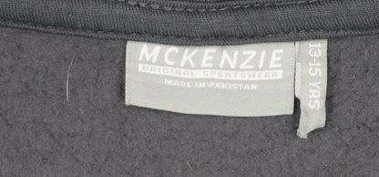 McKenzie Boys Grey Full Zip Hoodie 13-15 Years Cotton Blend Sportswear