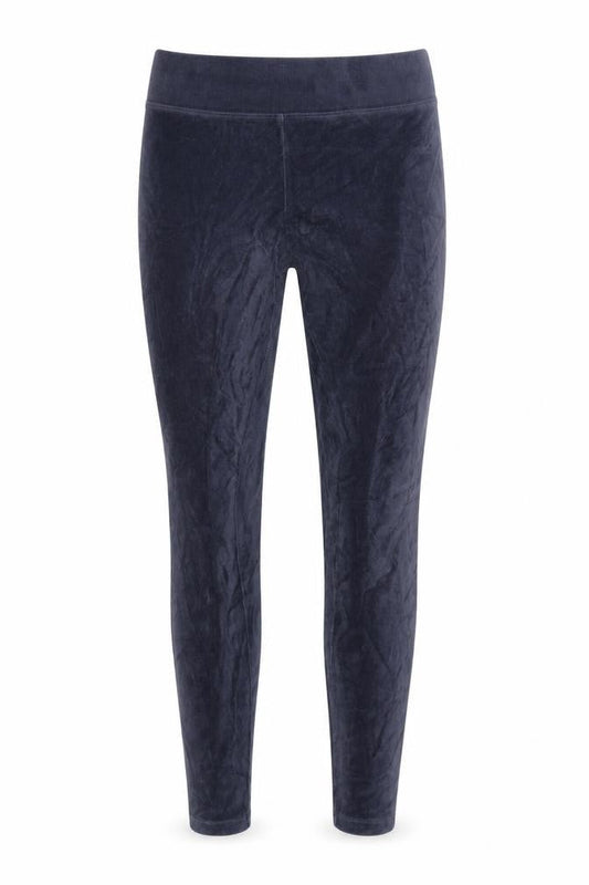 Marks & Spencer Women Midnight Blue Velvet Leggings Size 10 Short