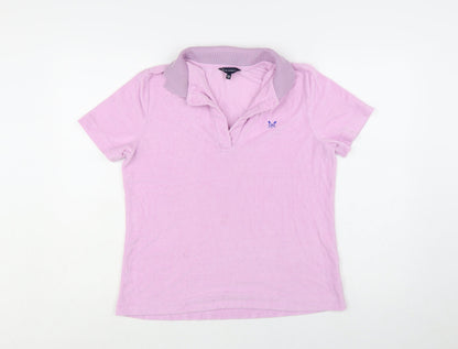 Crew Clothing Company Womens Pink Polo Shirt Size 12 Short Sleeve Cotton Blend