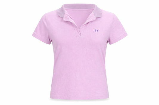 Crew Clothing Company Womens Pink Polo Shirt Size 12 Short Sleeve Cotton Blend