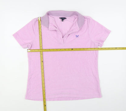 Crew Clothing Company Womens Pink Polo Shirt Size 12 Short Sleeve Cotton Blend